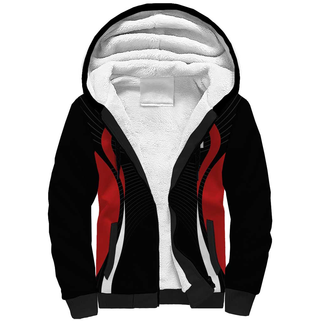 Custom Japan Volleyball Sherpa Hoodie Sporty Style Black Color