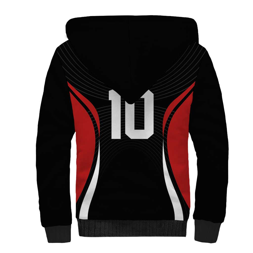 Custom Japan Volleyball Sherpa Hoodie Sporty Style Black Color