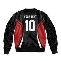 Custom Japan Volleyball Sleeve Zip Bomber Jacket Sporty Style Black Color