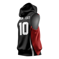 Custom Japan Volleyball Sleeveless Hoodie Sporty Style Black Color