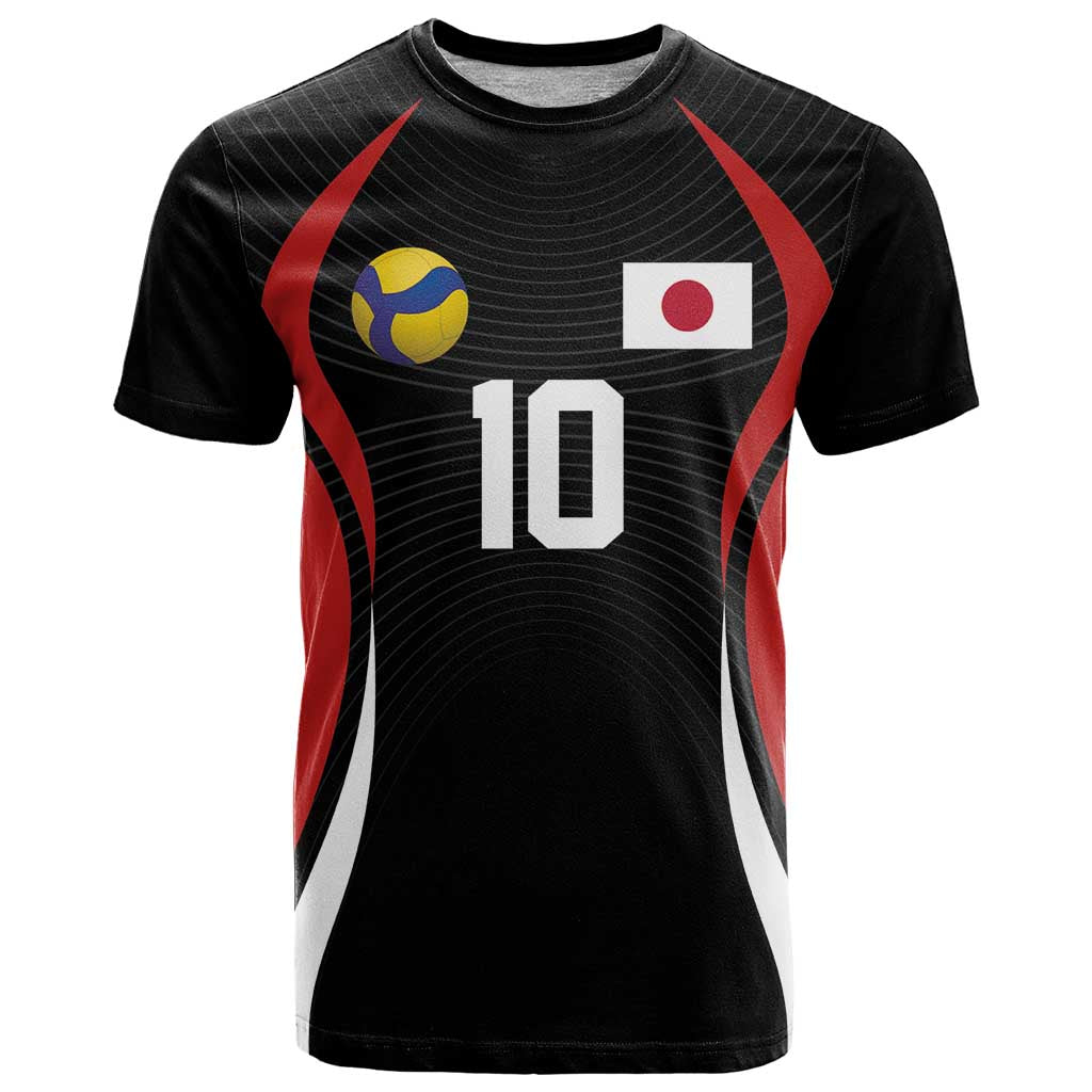 Custom Japan Volleyball T Shirt Sporty Style Black Color
