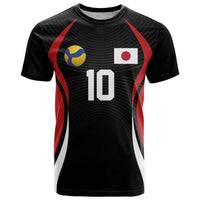 Custom Japan Volleyball T Shirt Sporty Style Black Color