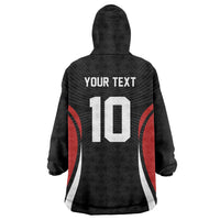 Custom Japan Volleyball Wearable Blanket Hoodie Sporty Style Black Color