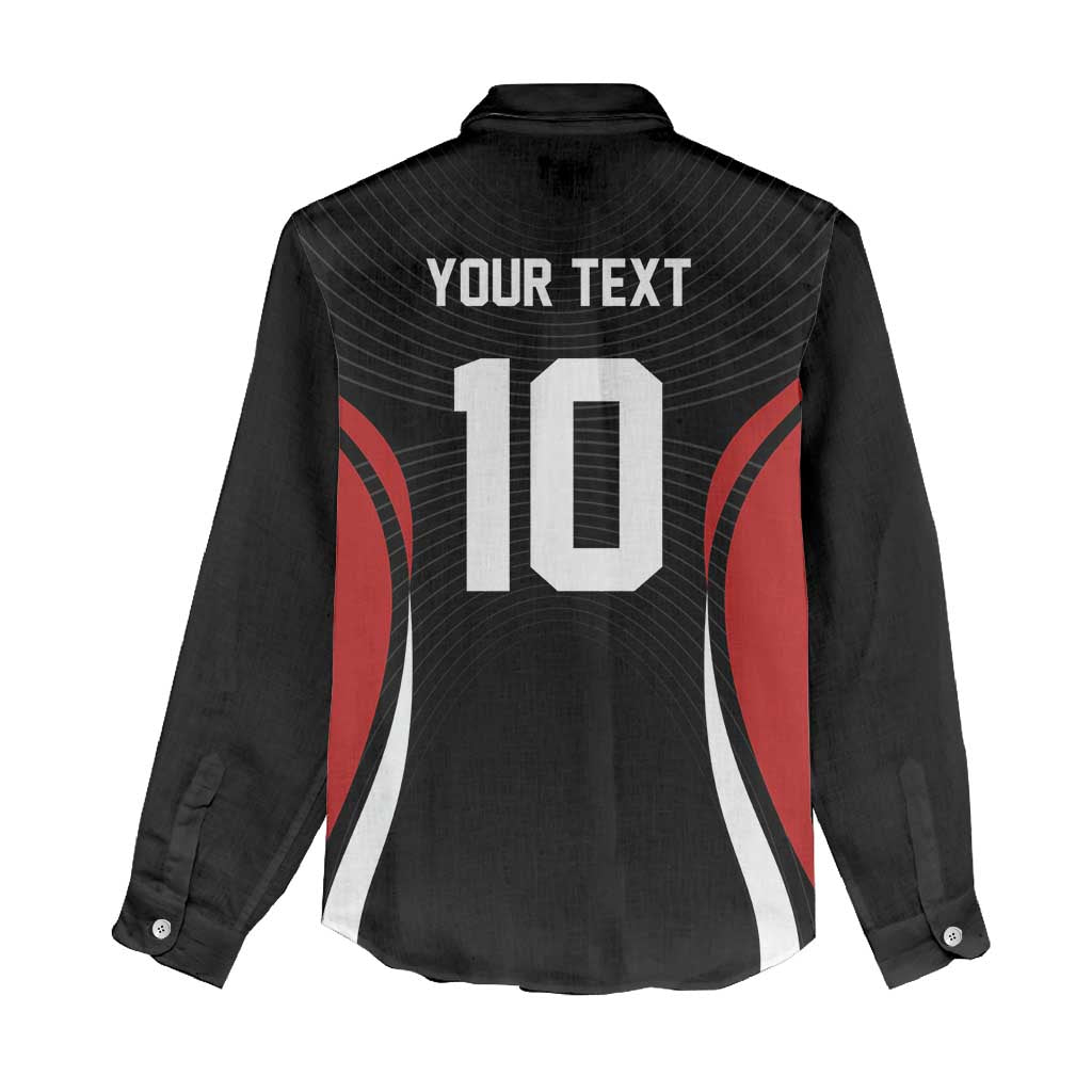 Custom Japan Volleyball Women Casual Shirt Sporty Style Black Color