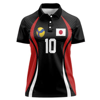 Custom Japan Volleyball Women Polo Shirt Sporty Style Black Color