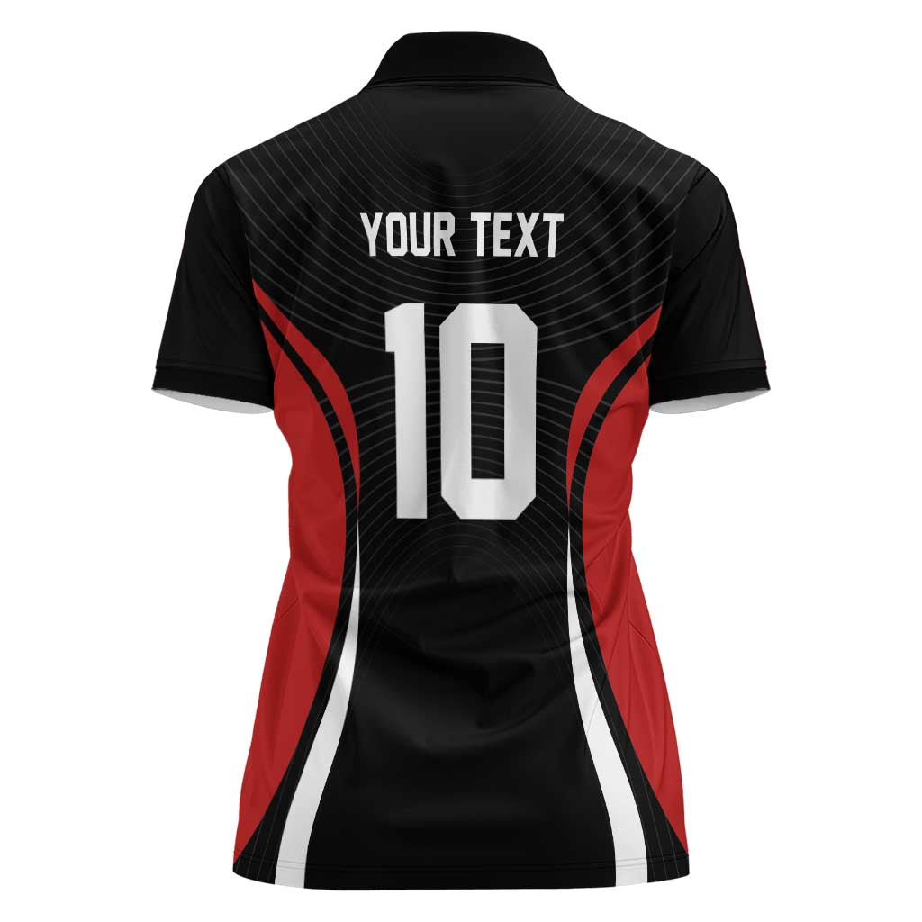 Custom Japan Volleyball Women Polo Shirt Sporty Style Black Color