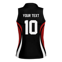 Custom Japan Volleyball Women Sleeveless Polo Shirt Sporty Style Black Color