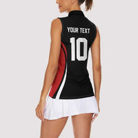 Custom Japan Volleyball Women Sleeveless Polo Shirt Sporty Style Black Color