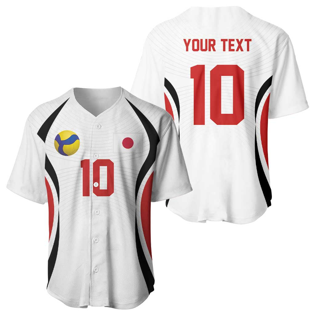 Custom Japan Volleyball Baseball Jersey Sporty Style White Color