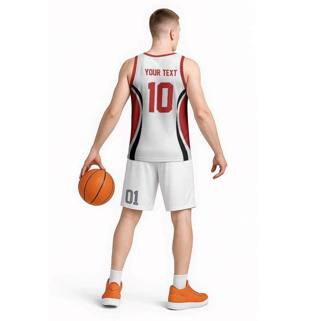 Custom Japan Volleyball Basketball Jersey Sporty Style White Color