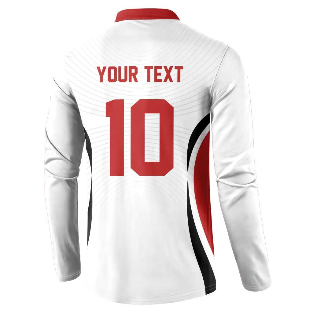 Custom Japan Volleyball Button Sweatshirt Sporty Style White Color