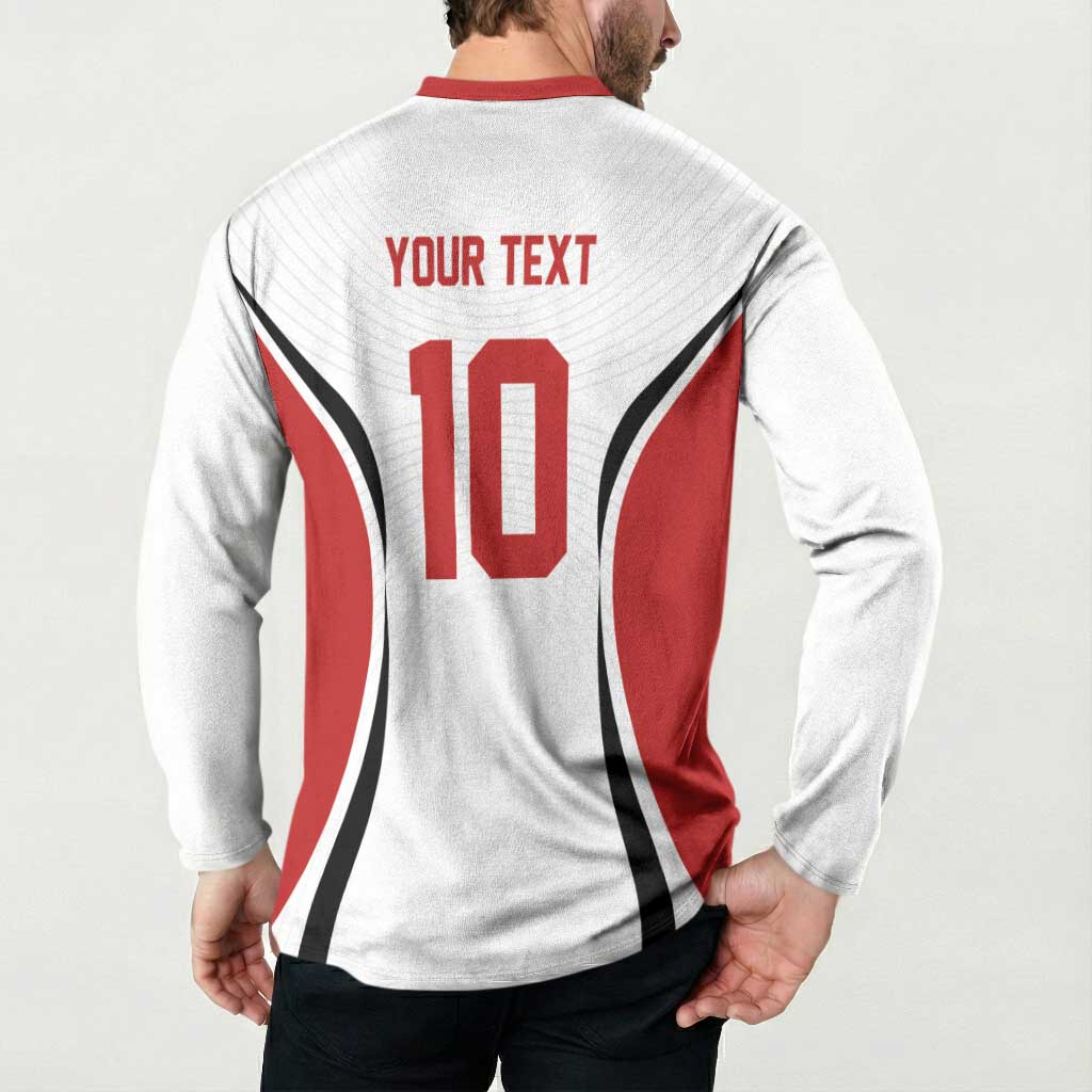 Custom Japan Volleyball Button Sweatshirt Sporty Style White Color