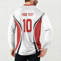 Custom Japan Volleyball Button Sweatshirt Sporty Style White Color