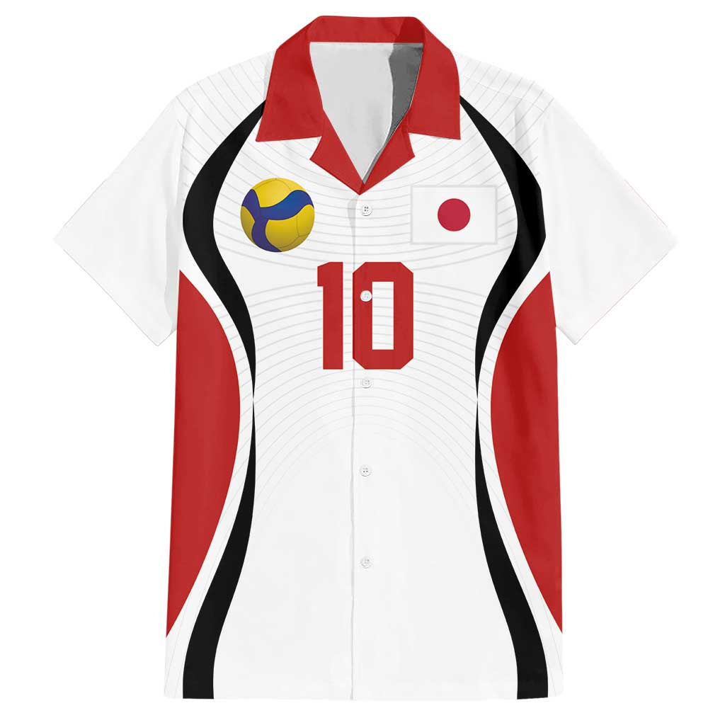 Custom Japan Volleyball Hawaiian Shirt Sporty Style White Color