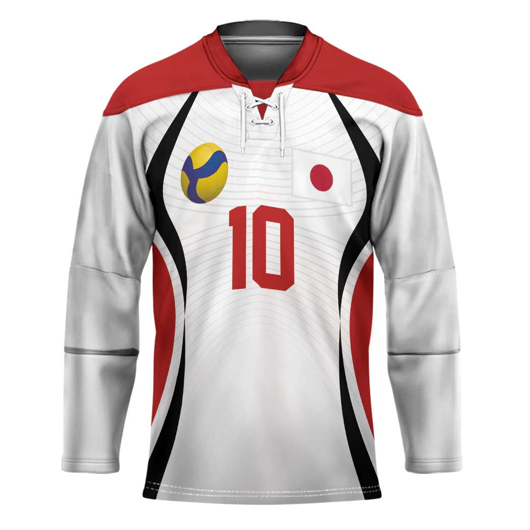 Custom Japan Volleyball Hockey Jersey Sporty Style White Color