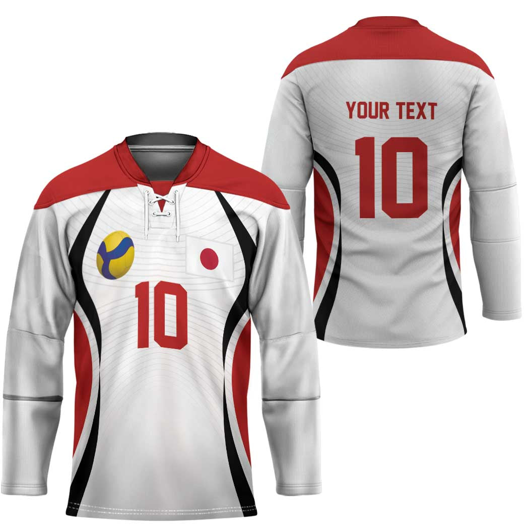 Custom Japan Volleyball Hockey Jersey Sporty Style White Color