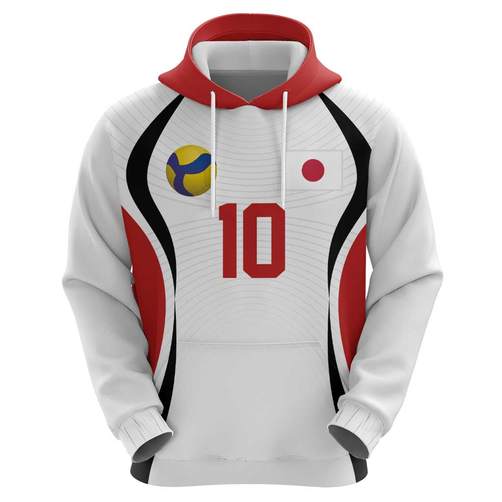 Custom Japan Volleyball Hoodie Sporty Style White Color