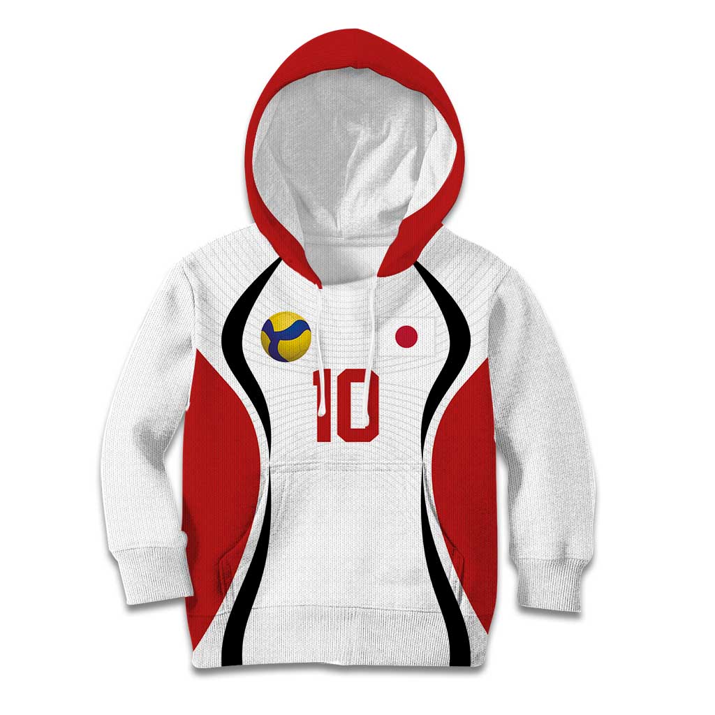 Custom Japan Volleyball Kid Hoodie Sporty Style White Color