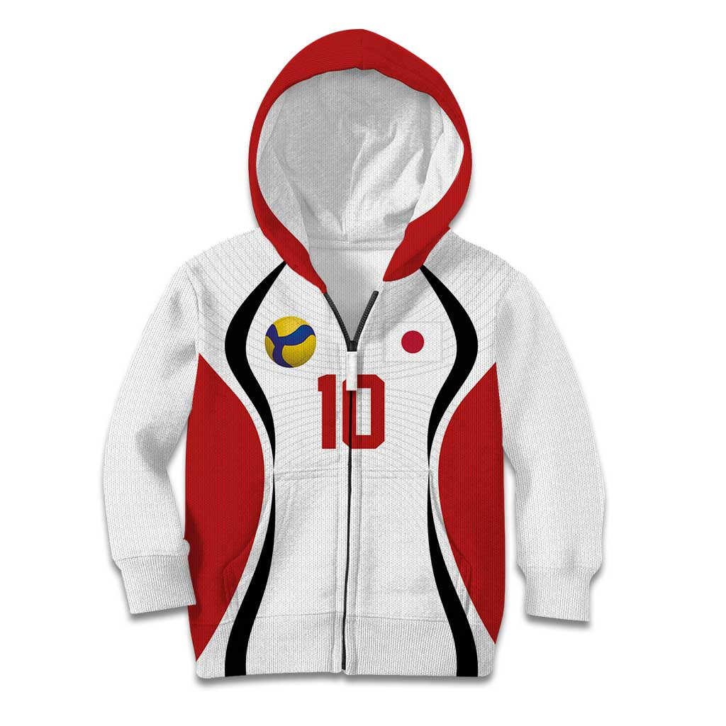 Custom Japan Volleyball Kid Hoodie Sporty Style White Color