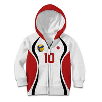 Custom Japan Volleyball Kid Hoodie Sporty Style White Color