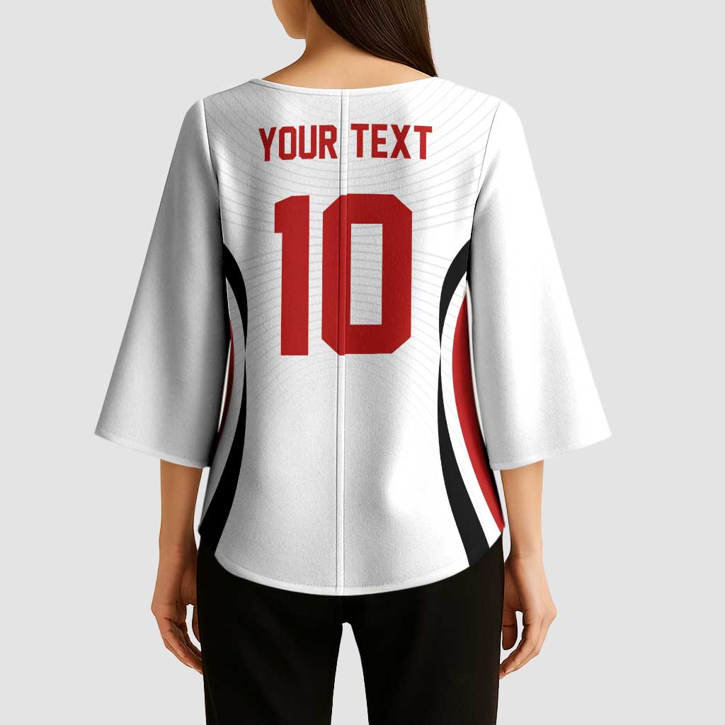 Custom Japan Volleyball Kimono Sleeve Blouse Sporty Style White Color