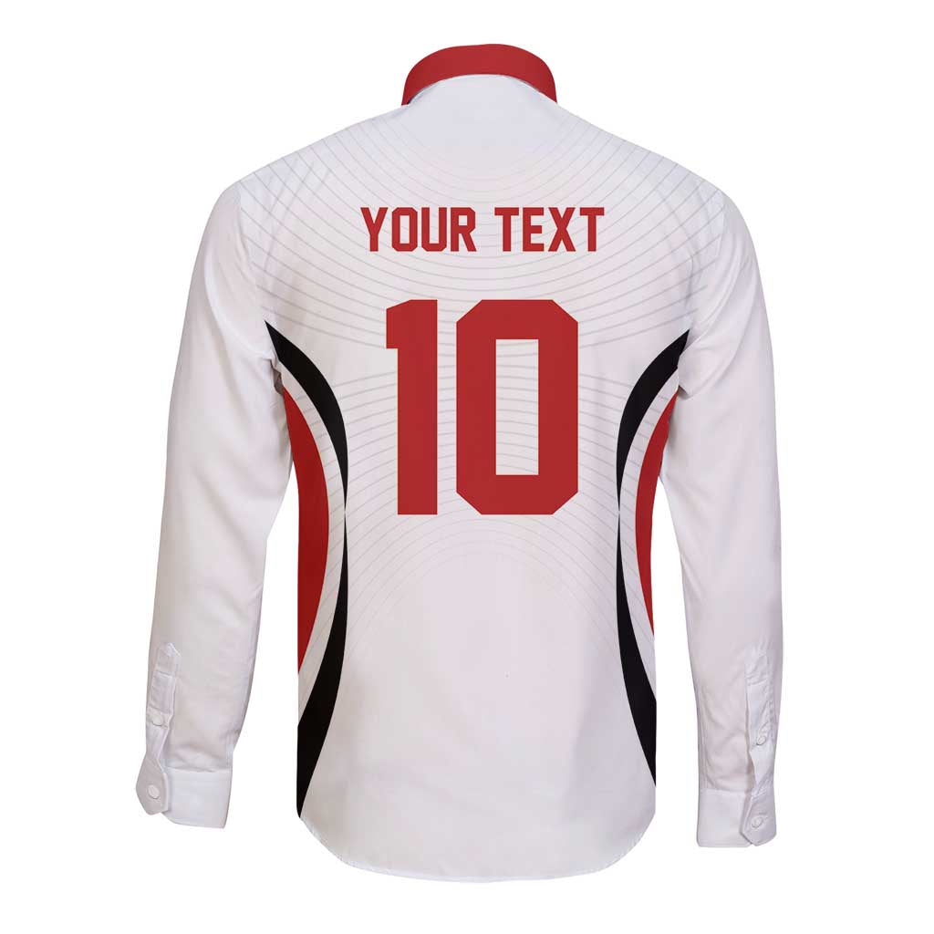 Custom Japan Volleyball Long Sleeve Button Shirt Sporty Style White Color