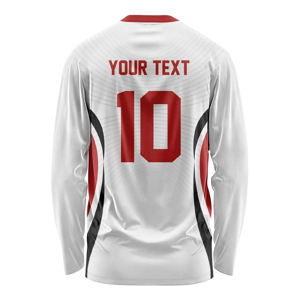 Custom Japan Volleyball Long Sleeve Shirt Sporty Style White Color