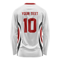 Custom Japan Volleyball Long Sleeve Shirt Sporty Style White Color