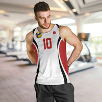 Custom Japan Volleyball Men Tank Top Sporty Style White Color