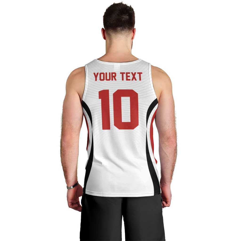Custom Japan Volleyball Men Tank Top Sporty Style White Color