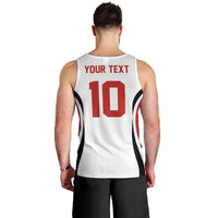 Custom Japan Volleyball Men Tank Top Sporty Style White Color