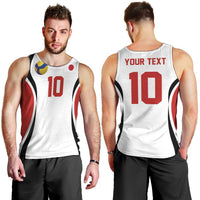 Custom Japan Volleyball Men Tank Top Sporty Style White Color