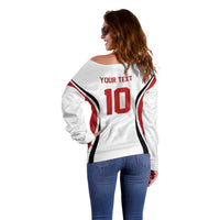 Custom Japan Volleyball Off Shoulder Sweater Sporty Style White Color