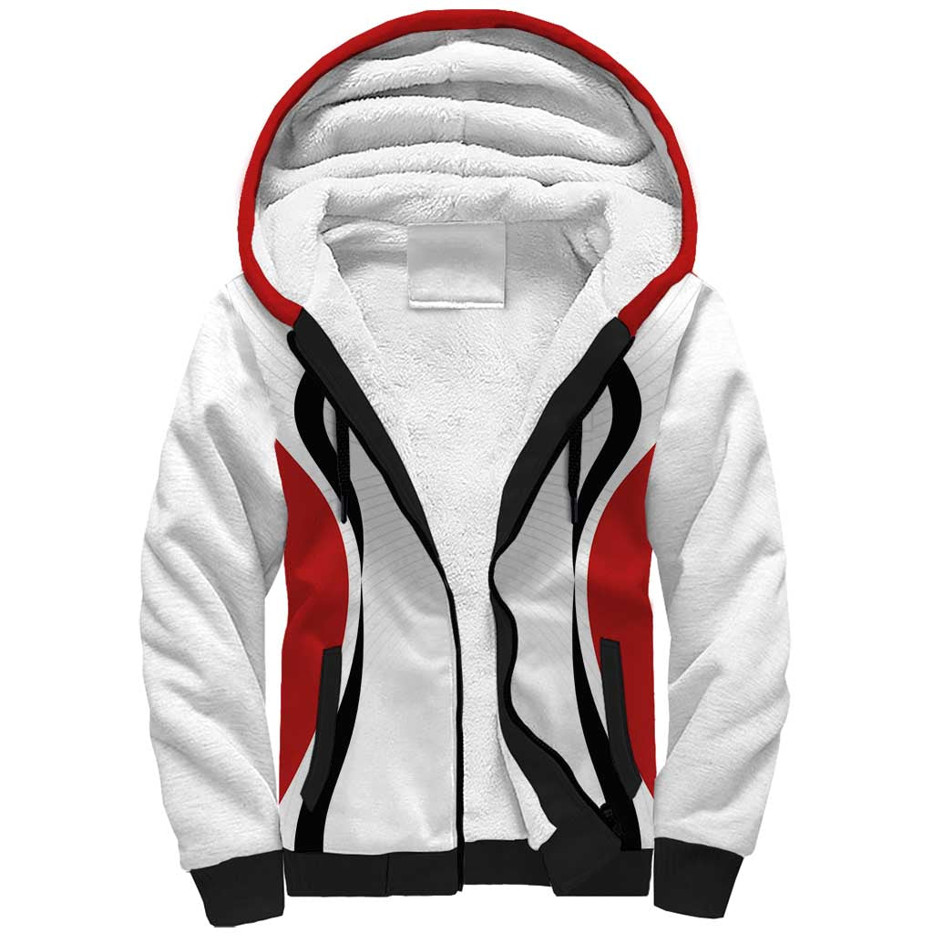 Custom Japan Volleyball Sherpa Hoodie Sporty Style White Color