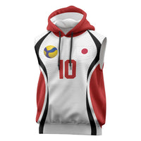 Custom Japan Volleyball Sleeveless Hoodie Sporty Style White Color