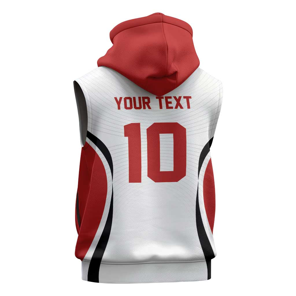 Custom Japan Volleyball Sleeveless Hoodie Sporty Style White Color