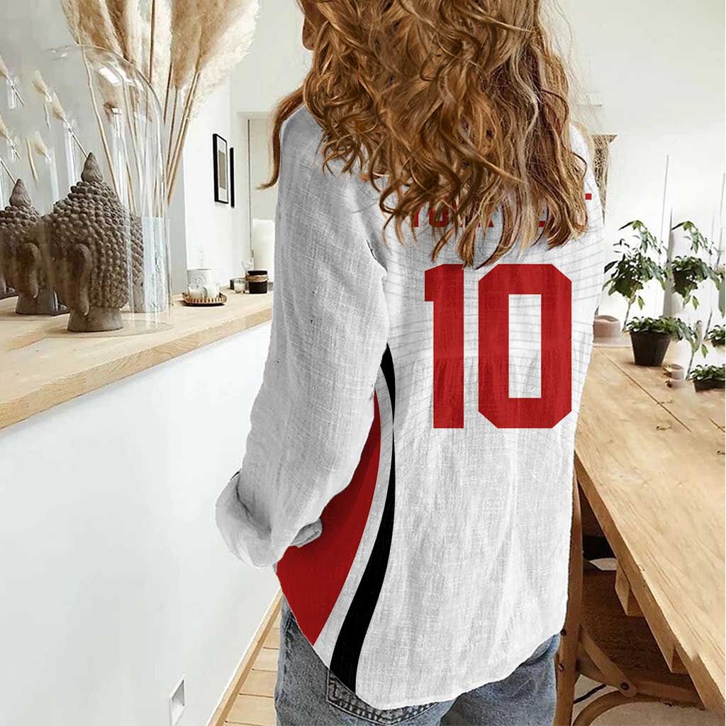 Custom Japan Volleyball Women Casual Shirt Sporty Style White Color