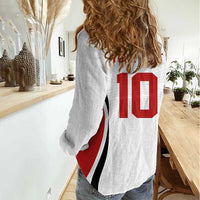 Custom Japan Volleyball Women Casual Shirt Sporty Style White Color