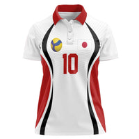 Custom Japan Volleyball Women Polo Shirt Sporty Style White Color