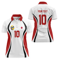 Custom Japan Volleyball Women Polo Shirt Sporty Style White Color