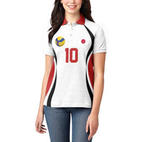 Custom Japan Volleyball Women Polo Shirt Sporty Style White Color