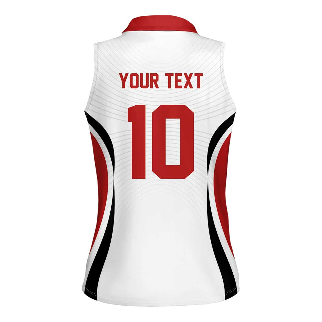 Custom Japan Volleyball Women Sleeveless Polo Shirt Sporty Style White Color