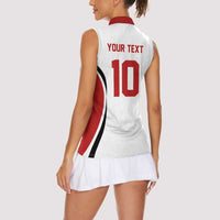 Custom Japan Volleyball Women Sleeveless Polo Shirt Sporty Style White Color