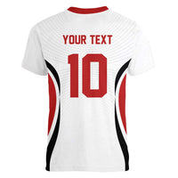 Custom Japan Volleyball Women V-Neck T-Shirt Sporty Style White Color