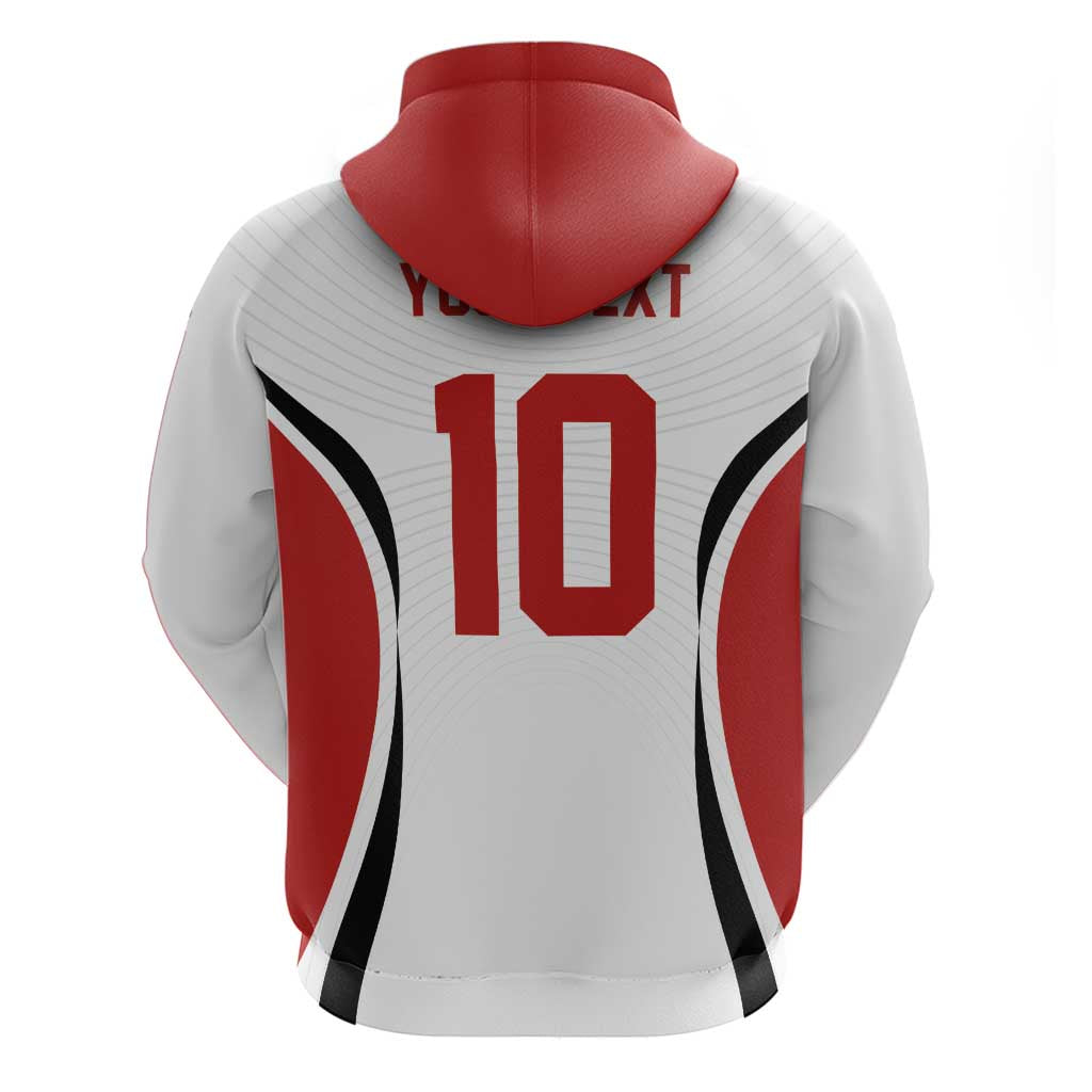 Custom Japan Volleyball Zip Hoodie Sporty Style White Color