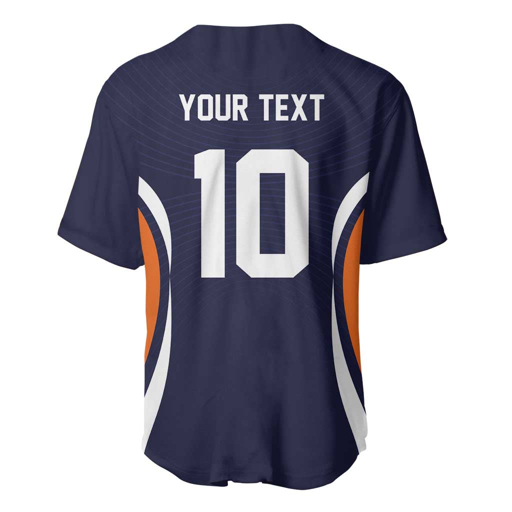 Custom Japan Volleyball Baseball Jersey Sporty Style Navy Color