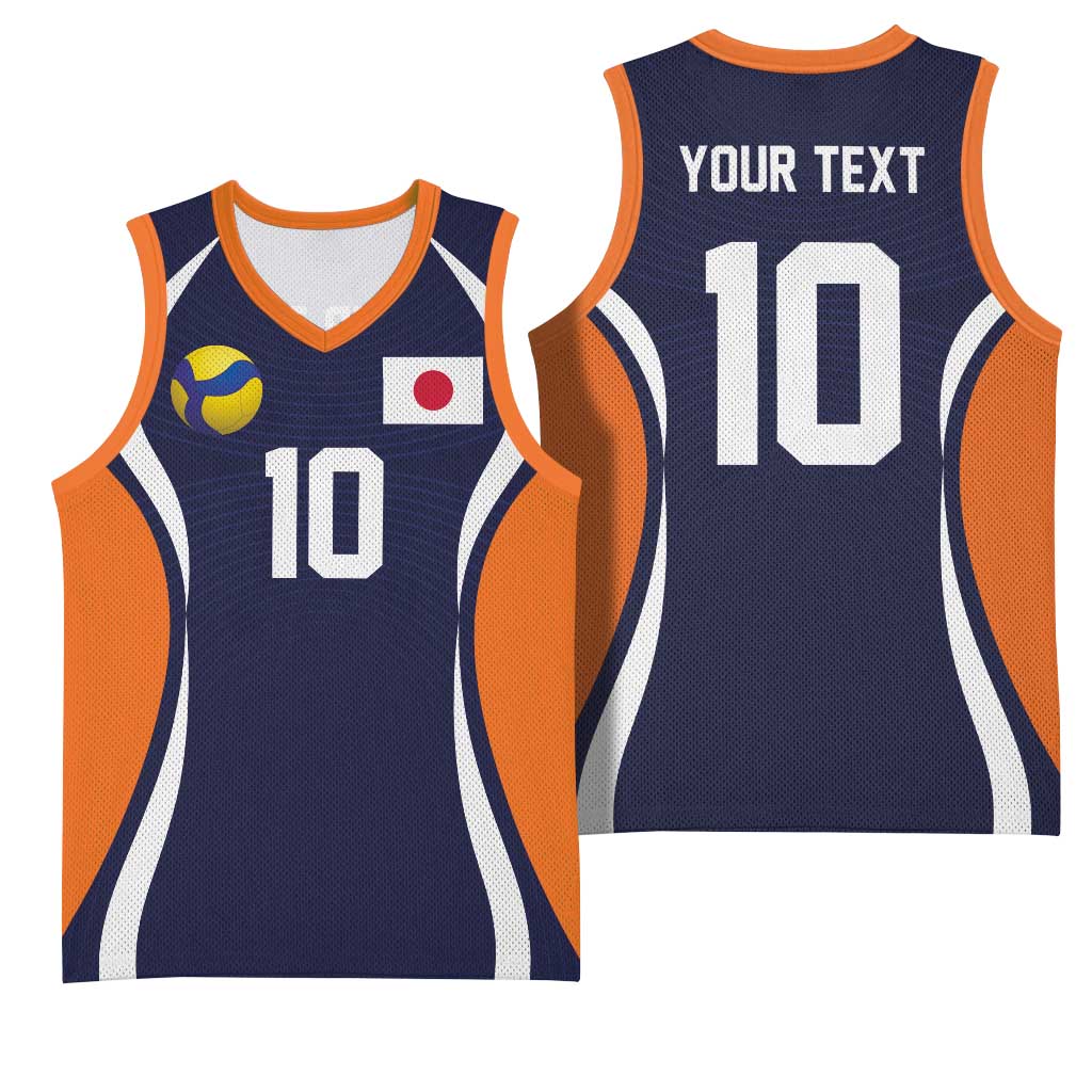 Custom Japan Volleyball Basketball Jersey Sporty Style Navy Color