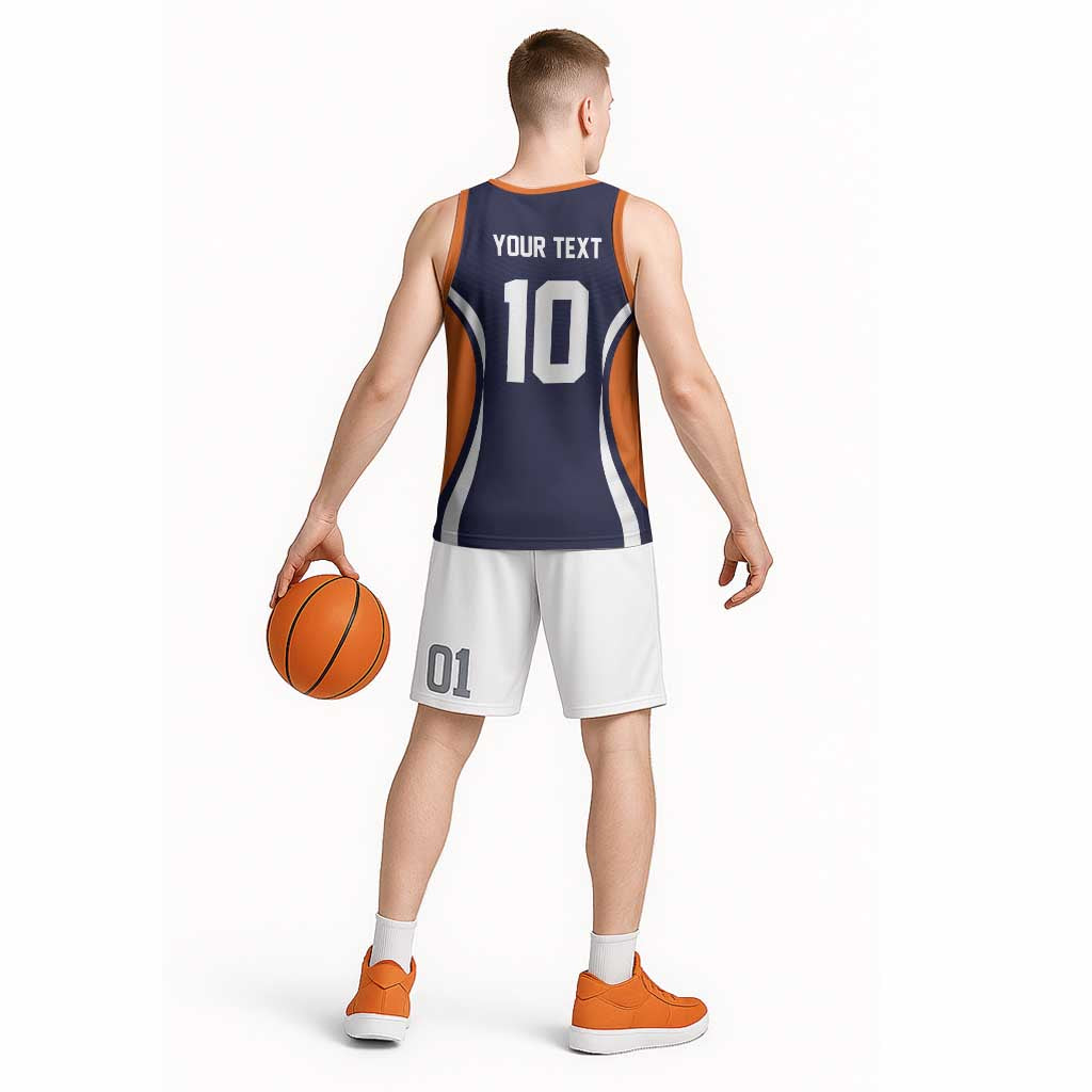 Custom Japan Volleyball Basketball Jersey Sporty Style Navy Color
