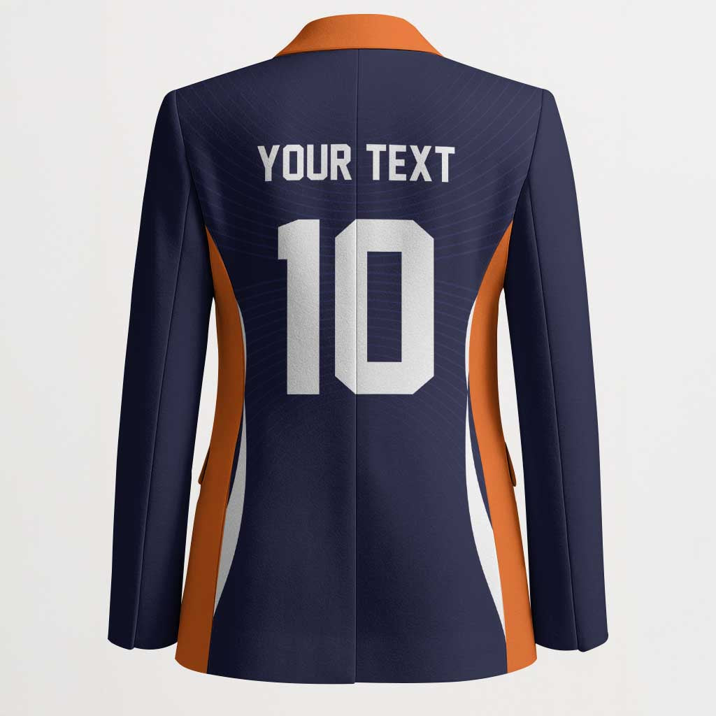 Custom Japan Volleyball Blazer Sporty Style Navy Color