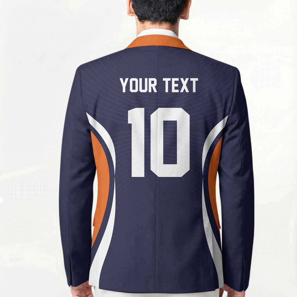 Custom Japan Volleyball Blazer Sporty Style Navy Color